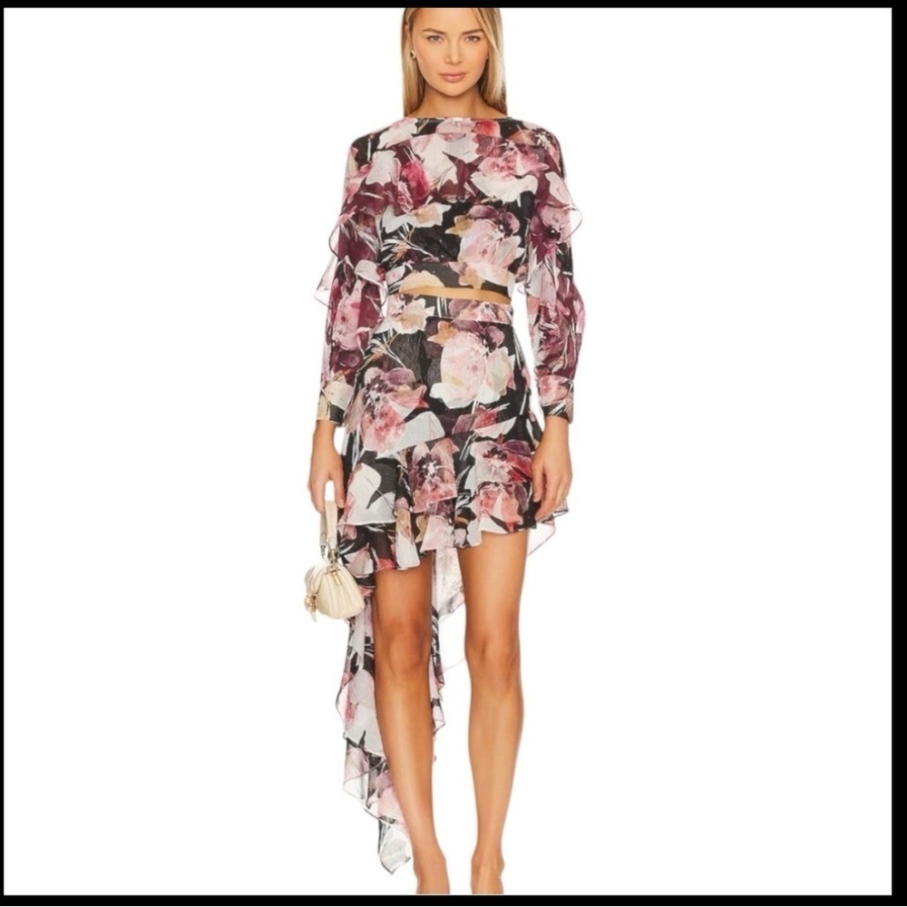 Misa Los Sky Flora Skirt and top